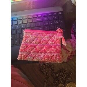 Rare Vera Bradley retired print 90s sherbert pink orange quilted coin purse